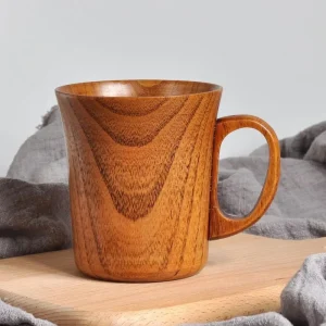 1PC Japanese Handmade jujube Sour Wood Mug with Handle
