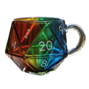 Elegant Glass Polyhedral Dice Mug