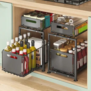 Pull-Out 2-Tier Under Sink Storage Baskets